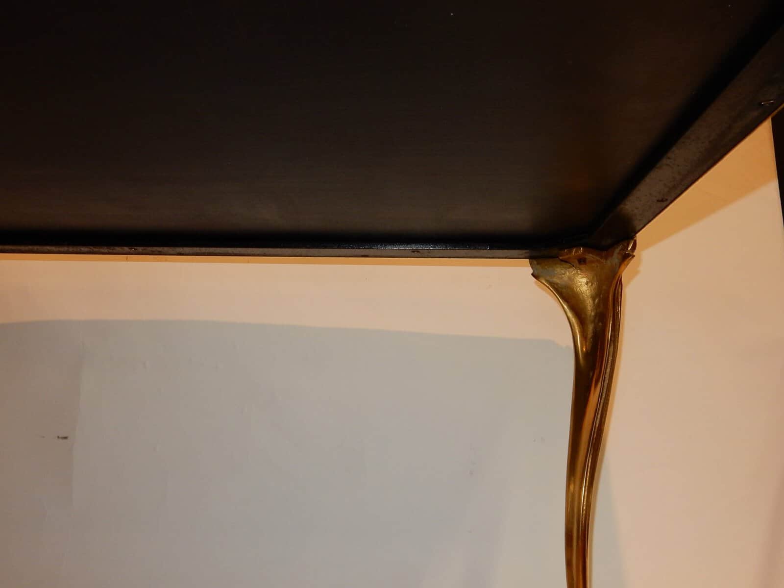1940/50 Table Basse Plateau Laque de Chine Maison Baguès en Bronze Doré – Image 6