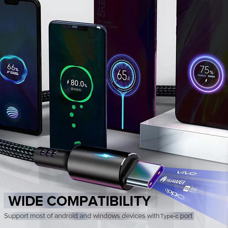 Câble Lasaier USB Type C pour Samsung S10 S9 3A câble de données de chargeur rapide USB type-c pour câble Cabo Redmi note 8 pro USB-C – Image 3