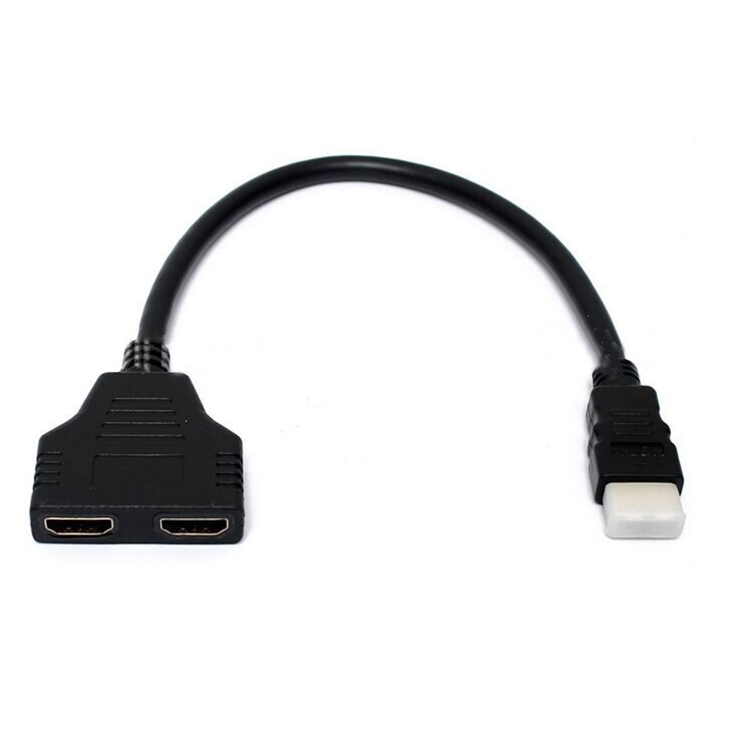Câble nouveauté Larryjoe câble répartiteur HDMI 1 mâle à double HDMI 2 femelle Y adaptateur de répartiteur en HDMI HD LED TV LCD 30cm (< =0.5m) – Image 3