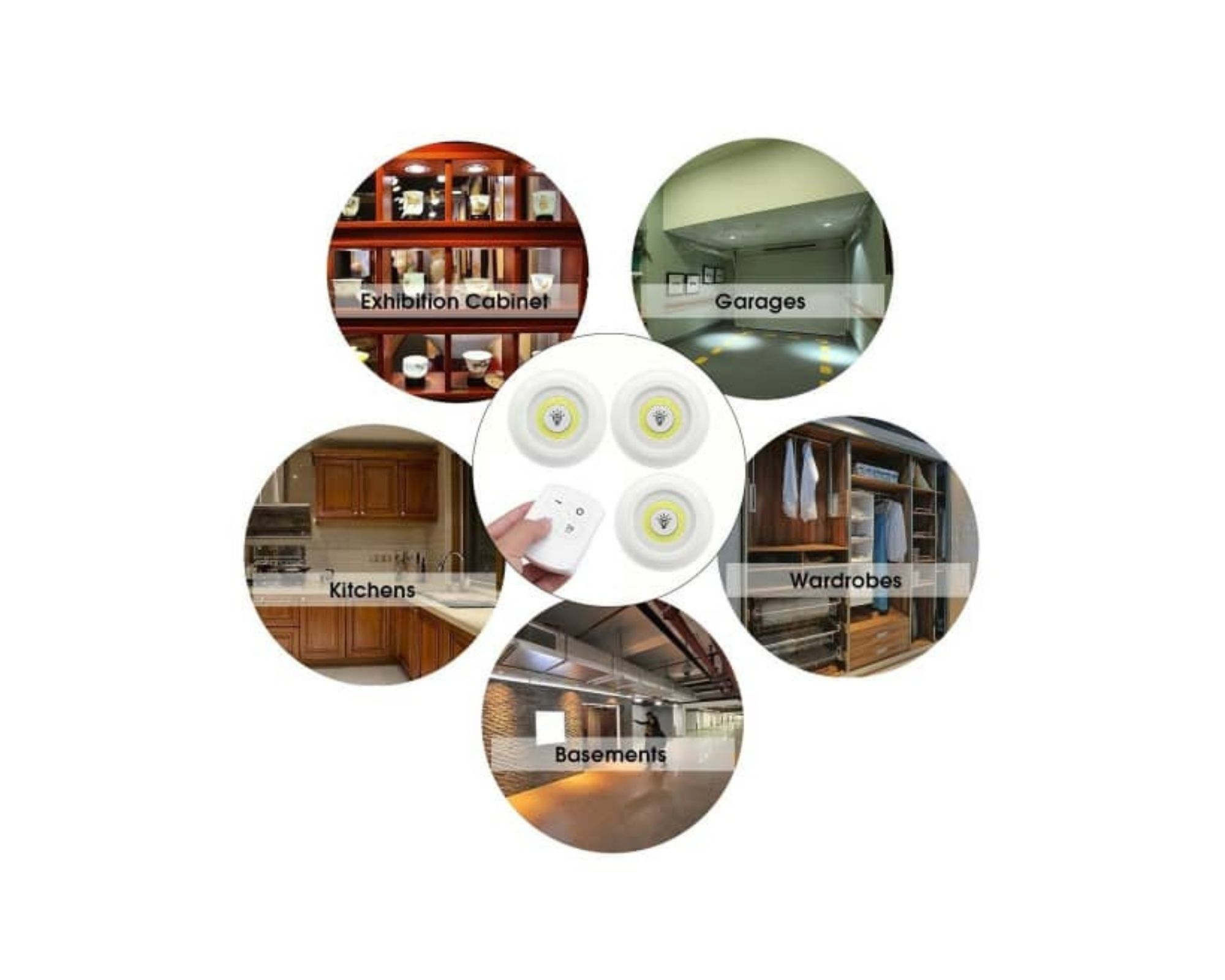 3 Lampes Murales sans Fils à LED avec Télécommande – Image 3