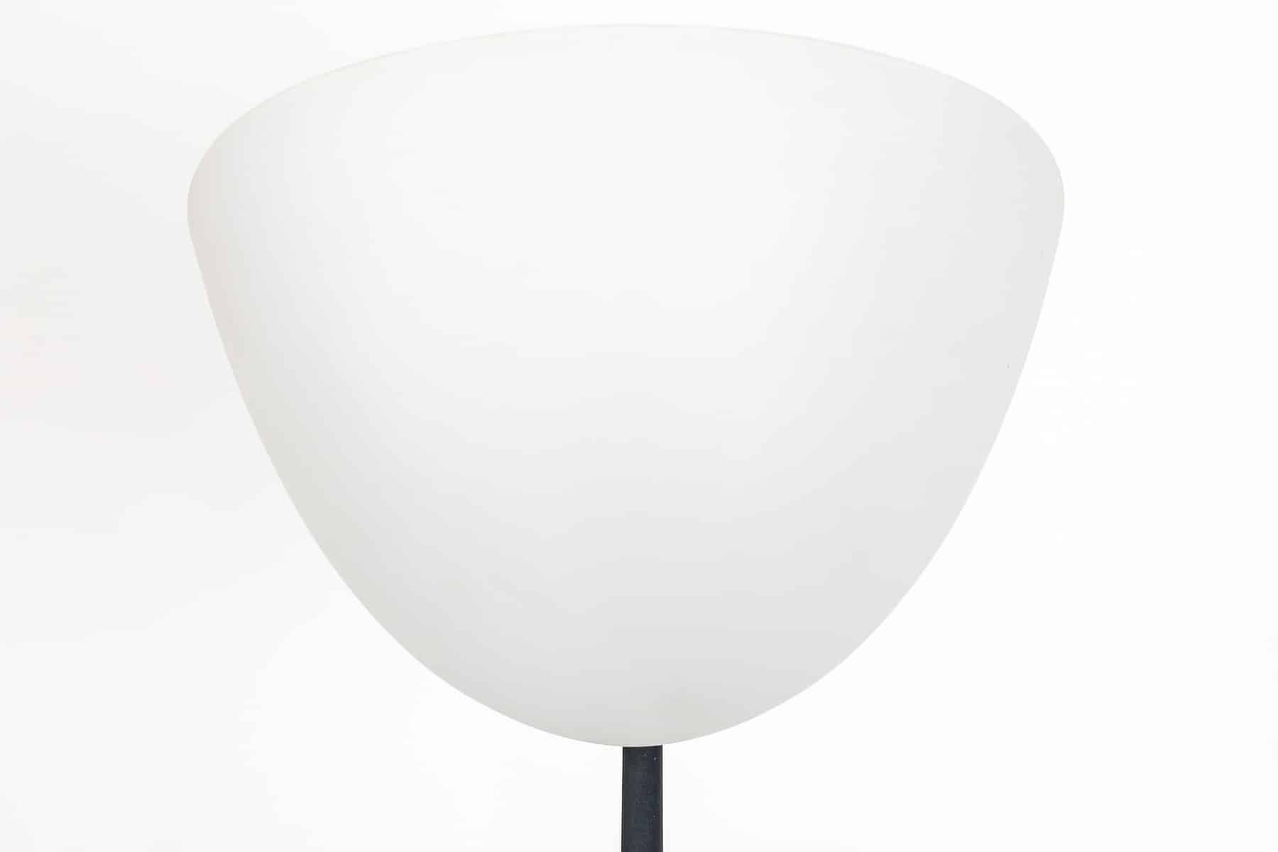 Rare Lampadaire Vintage en Fer Forgé et Opaline, Design Sculptural Italien des Années 1960 – Image 4