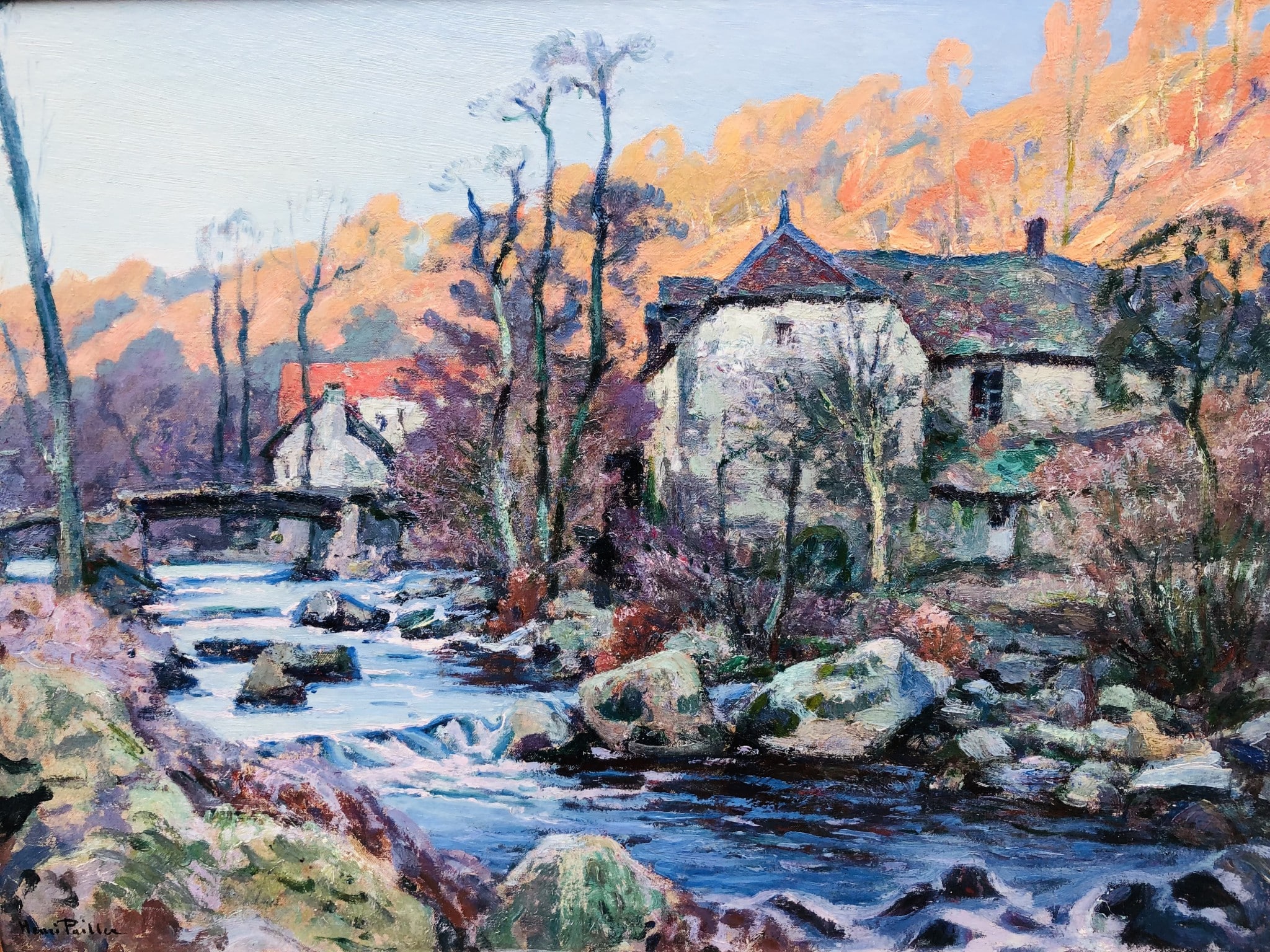 PAILLER Henri Peinture Française 20è siècle Le moulin de la folie à Crozant Huile sur toile signée Certificat d’authenticité – Image 3