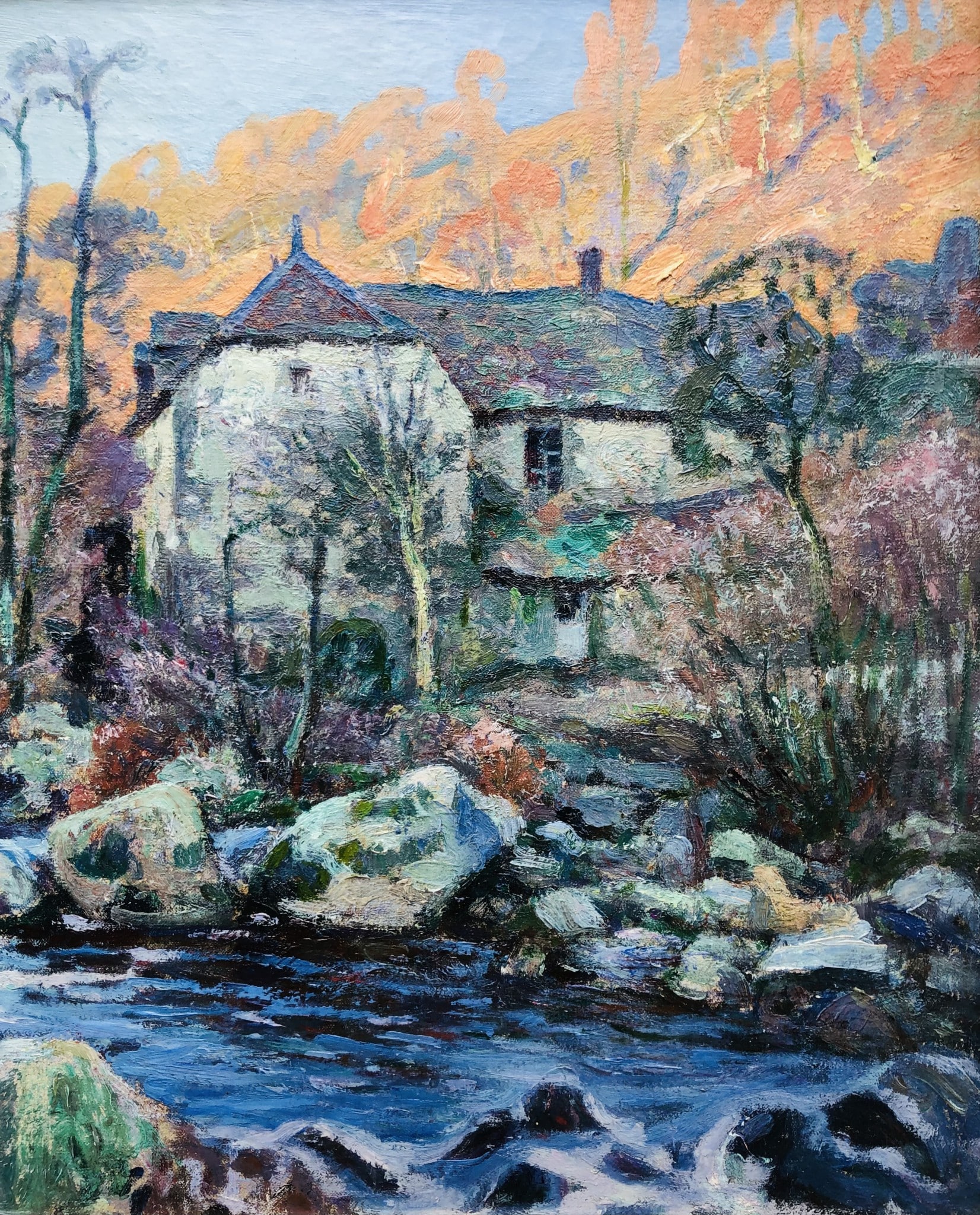 PAILLER Henri Peinture Française 20è siècle Le moulin de la folie à Crozant Huile sur toile signée Certificat d’authenticité – Image 9