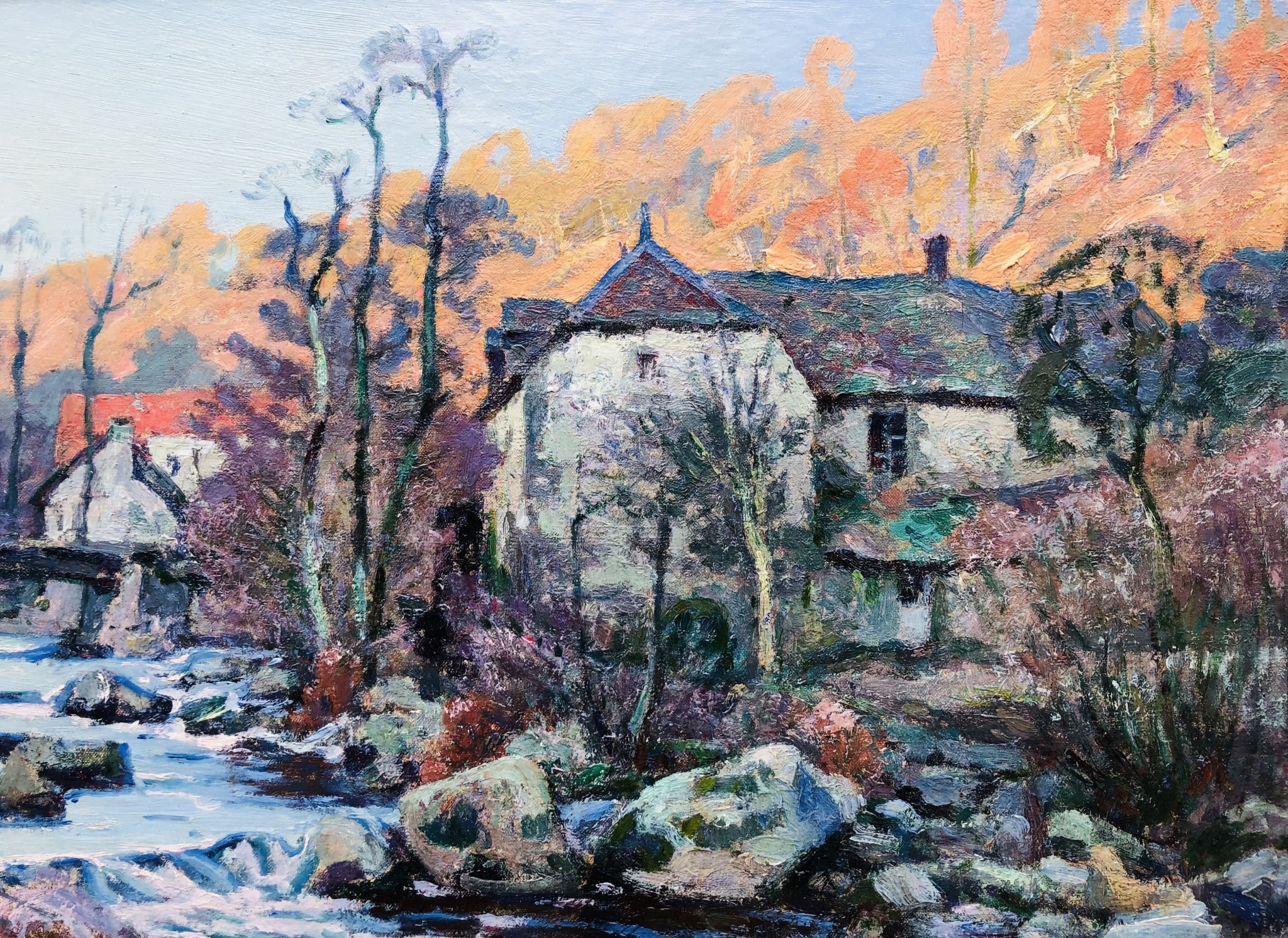 PAILLER Henri Peinture Française 20è siècle Le moulin de la folie à Crozant Huile sur toile signée Certificat d’authenticité – Image 7