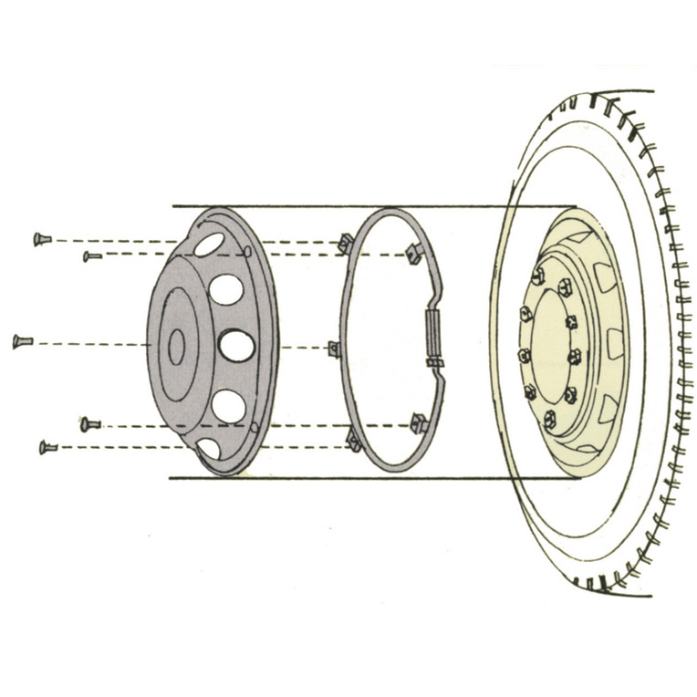 Paire d’enjoliveur arrière 22,5 pouces en inox – Image 4