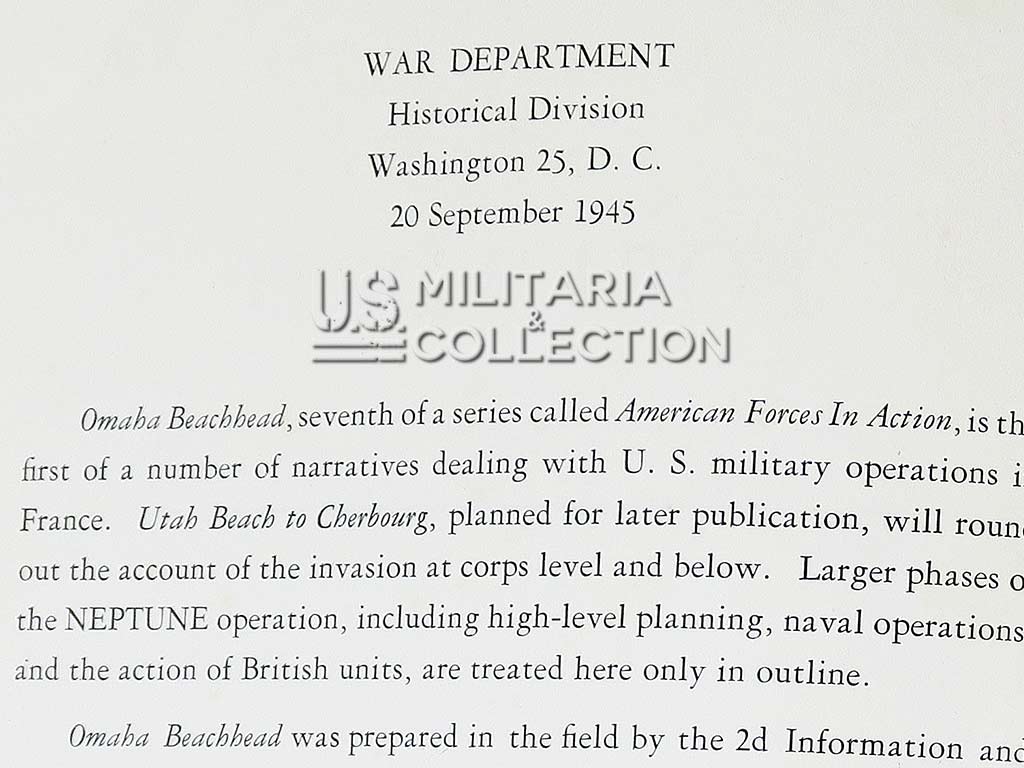 Livre OMAHA BEACHHEAD, édition originale datée de 1945 – Image 6